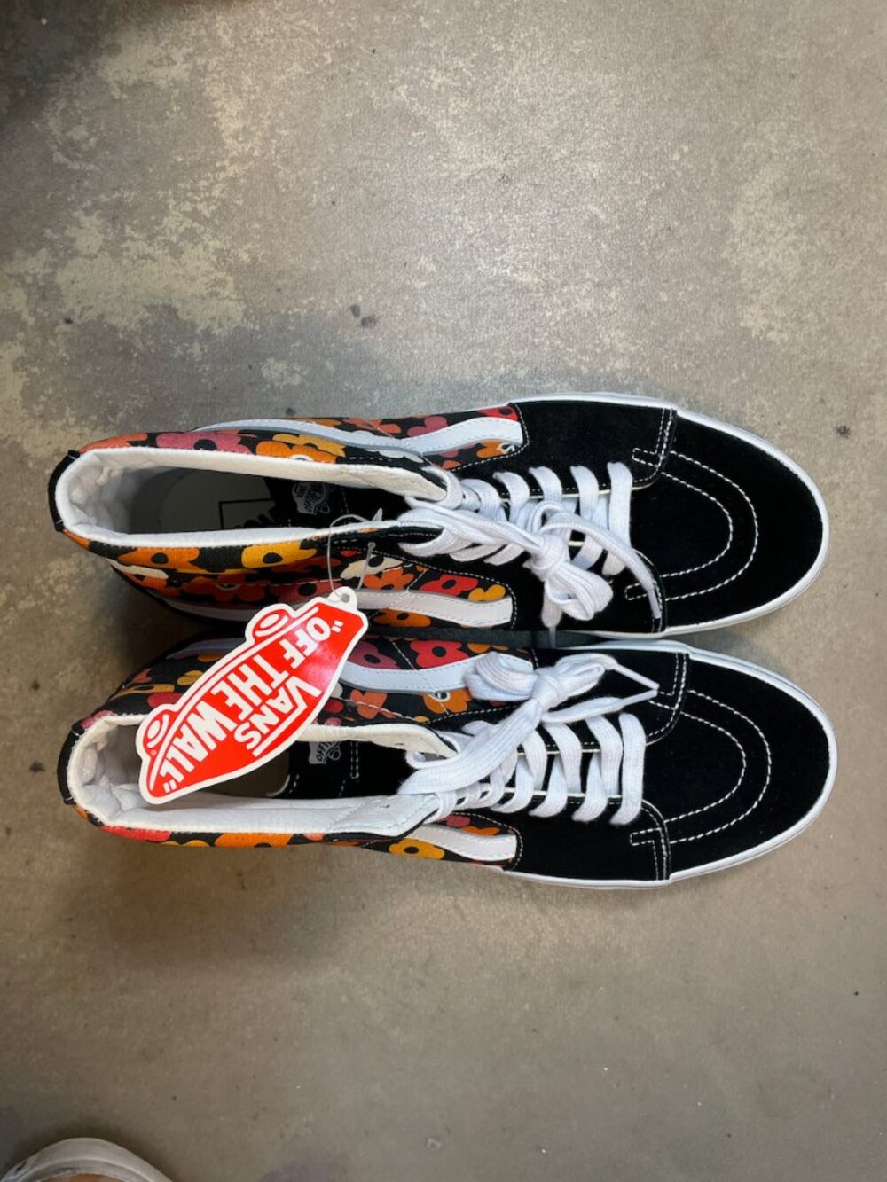 Vans Sk8-Hi Flower Black Multi True White Size US 12 Men New - Picture 6 of 7